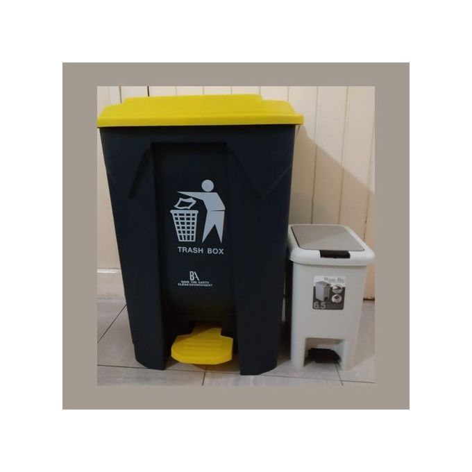 Bon Appetit Black And Yellow Pedal Waste Bin 100 Liters