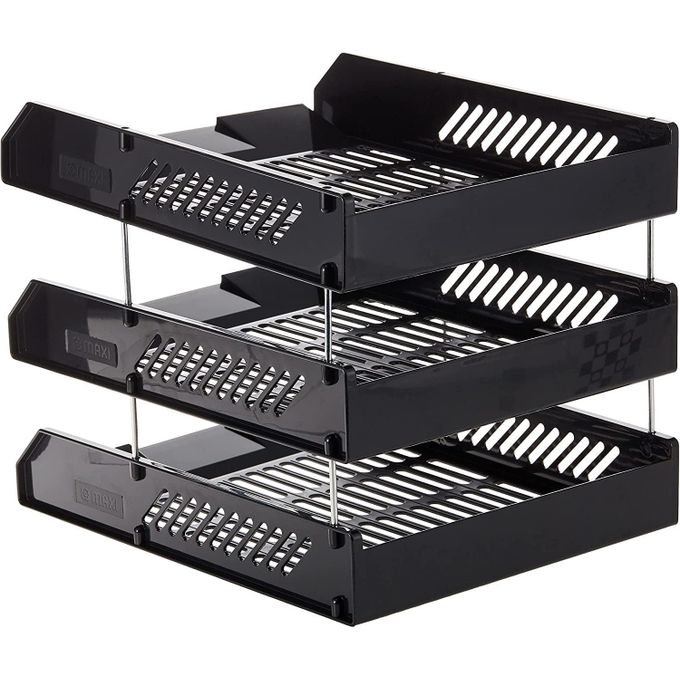 3 Tier Document Trey Letter Tray Side Load, Desktop File Organizer