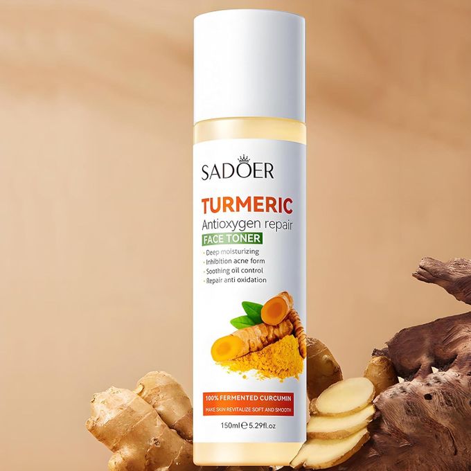 SADOER Turmeric Toner for Dark Spots Turmeric Dark Spot Corrector Toner, Facial Toner for Acne Prone Skin, Dark Spot Remover for Face Hydrating Face Toner, Moisturizing Toner Face for Both Dry&Oily Sk