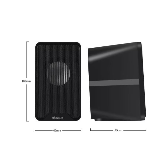 Kisonli KS-11 Wired RGB Multimedia Speaker for Phones, PC and Laptops – 3W / 2.0 Channel
