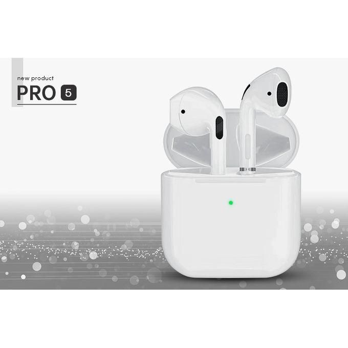 Air Pro 5 Wireless Headphones Bluetooth 5.0 Earphones Earpod Earbuds Gaming Headset For Apple IPhone Xiaomi AndroidWhite.