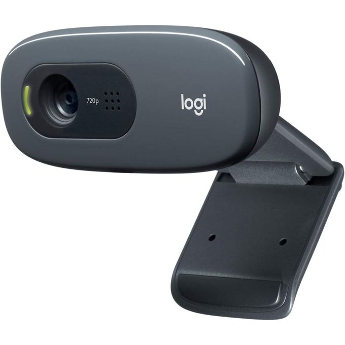 Logitech C270 HD Webcam, HD 720p/30fps, Widescreen HD Video Calling, HD Light Correction, Noise-Reducing Mic, Streaming, For Skype, FaceTime, Hangouts, WebEx, PC/Mac/Laptop/Macbook/Tablet - Black