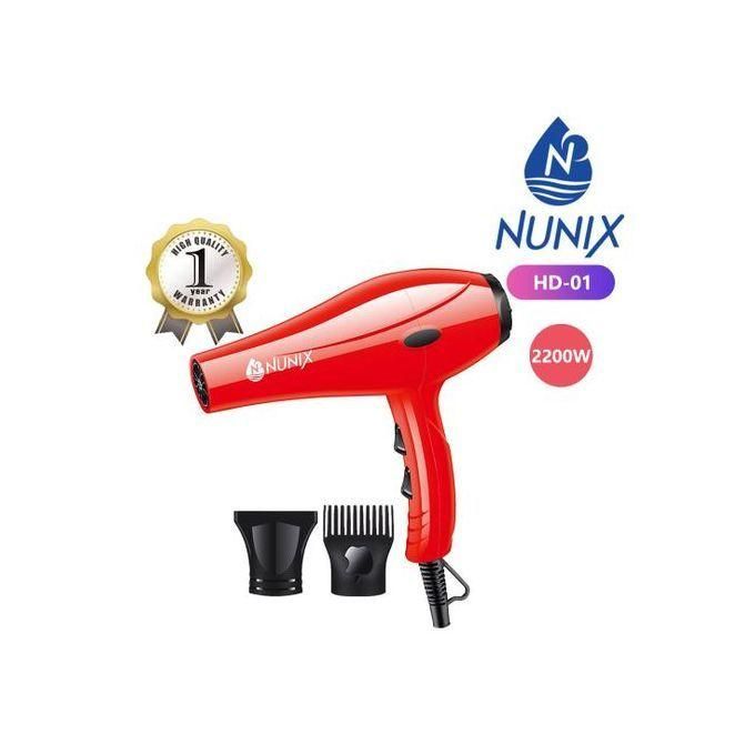 Nunix Blow Dry Hair Dryer - Red - HD01