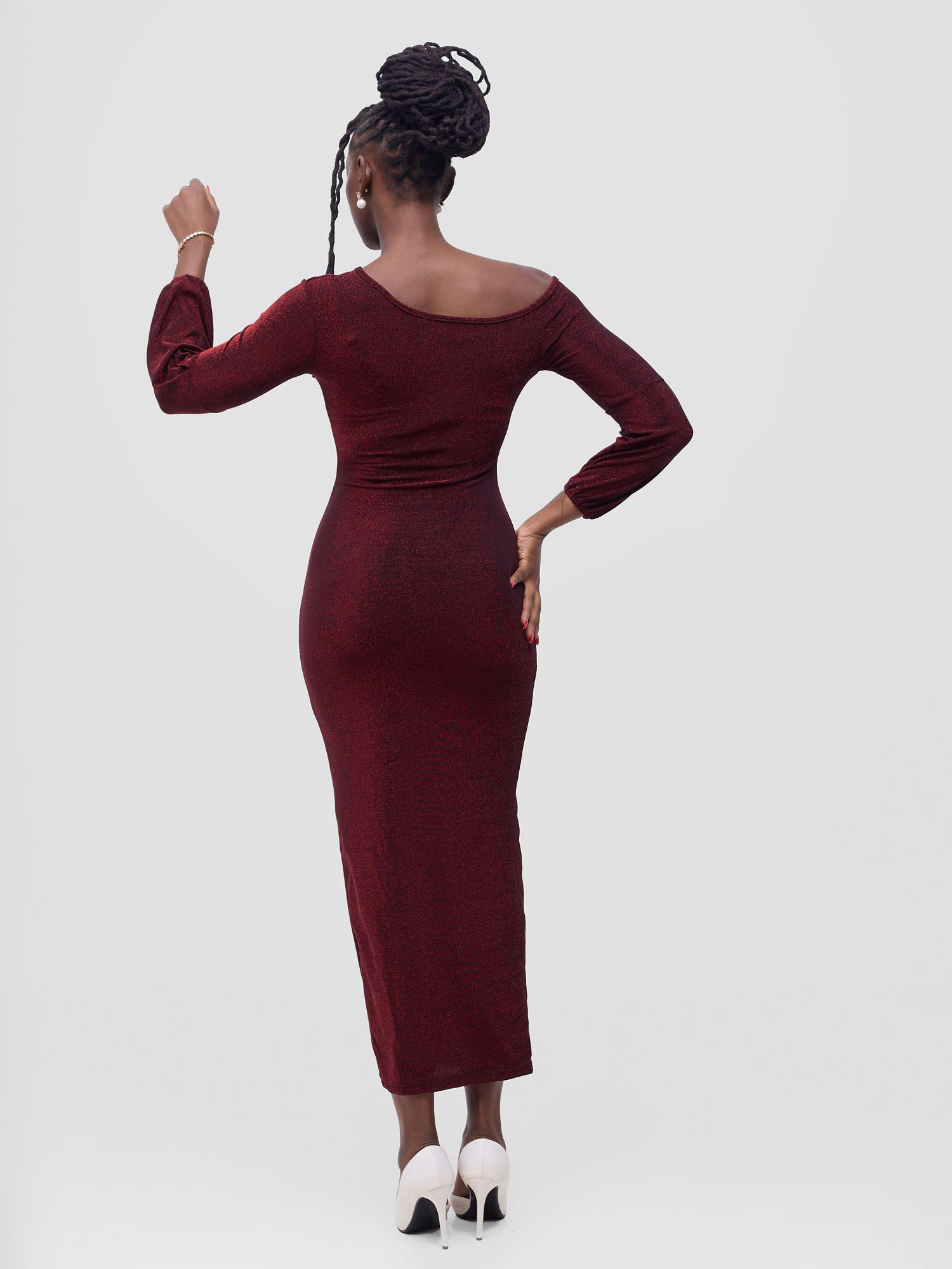 Dinner & Wedding Drop Shoulder Evening Gown Dress