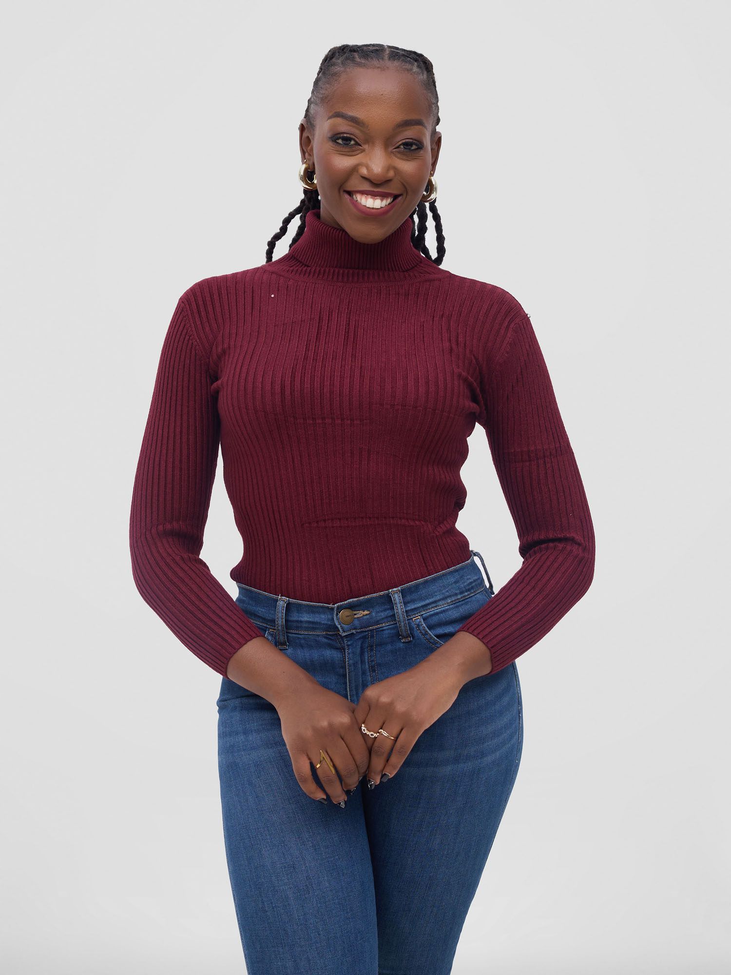 Fashion heavy Ladies Pullneck/ turtleneck sweater material