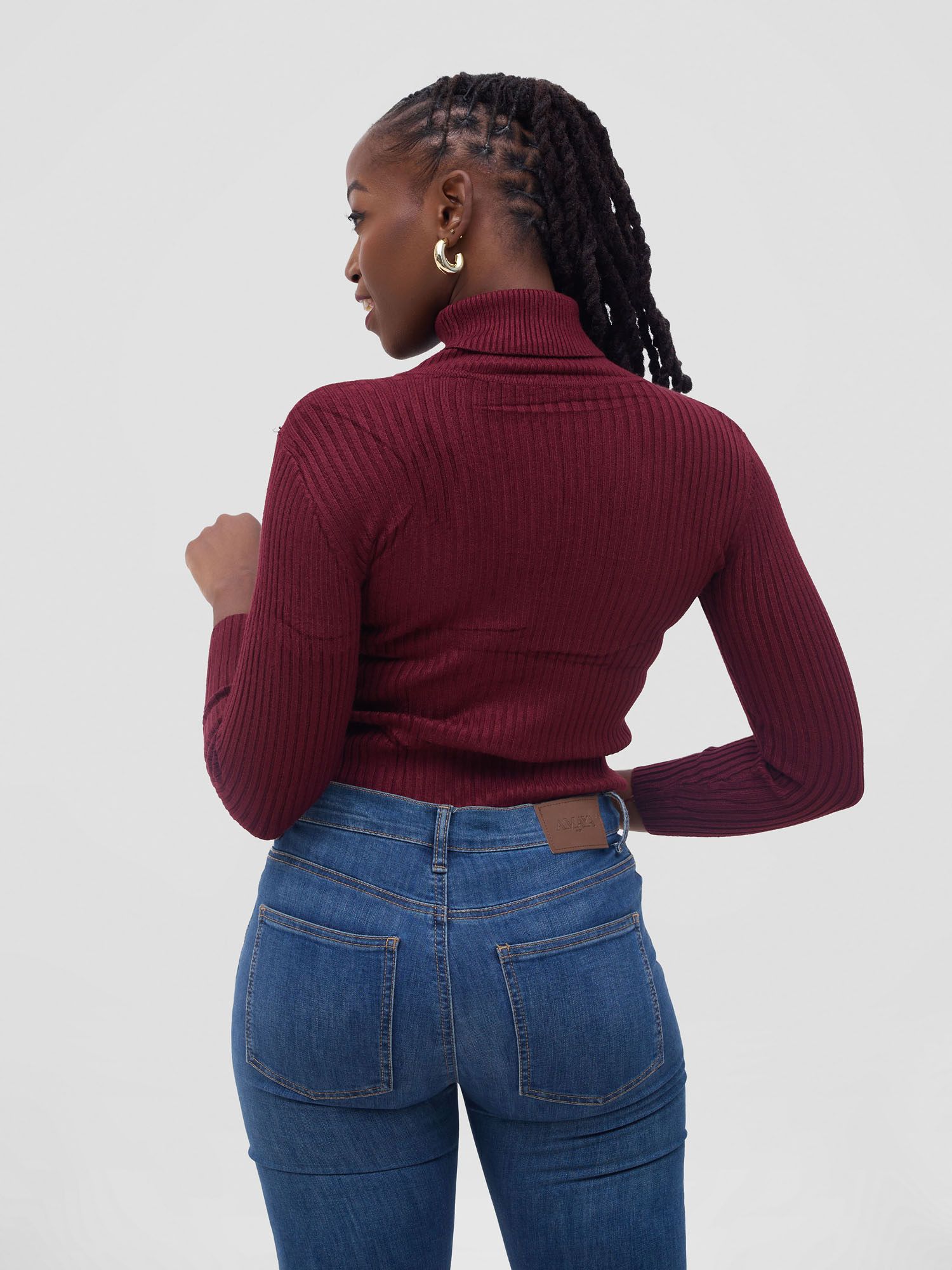 Fashion heavy Ladies Pullneck/ turtleneck sweater material