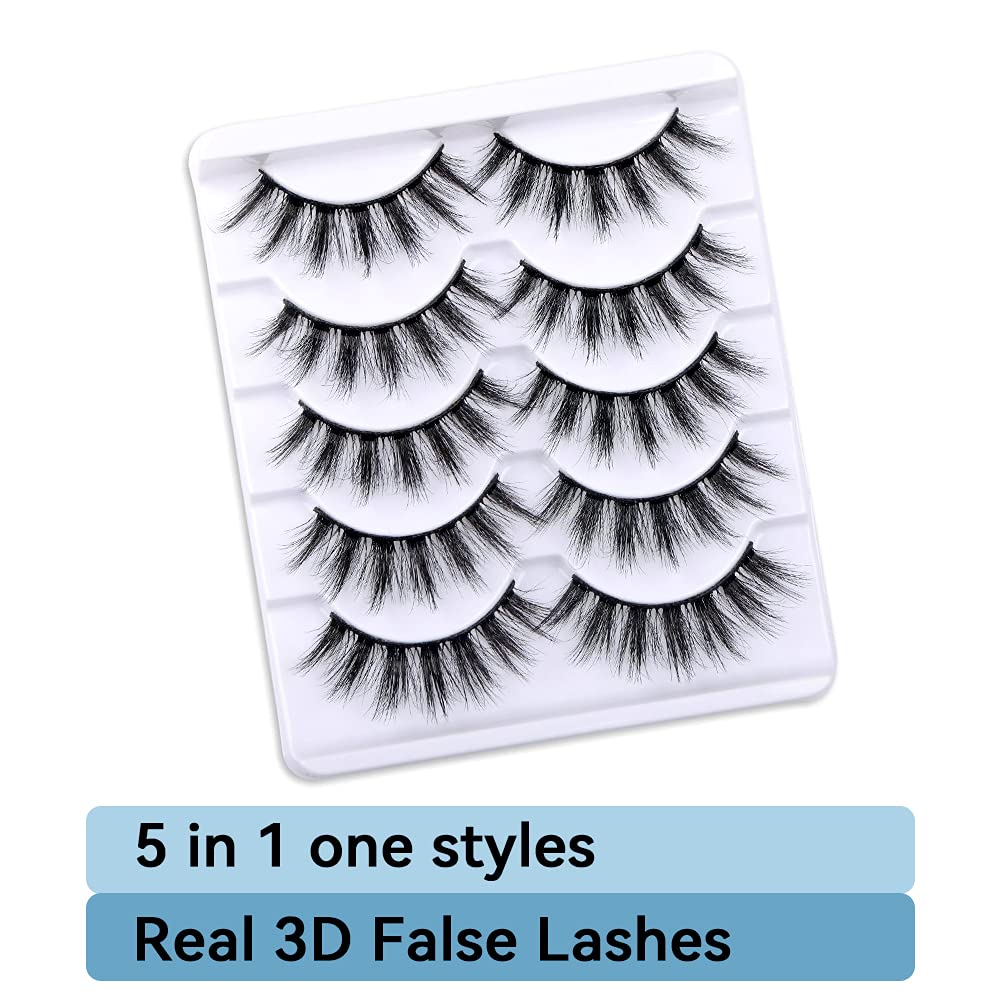 3D Faise Eyelashes 5 Pairs Pack 18mm