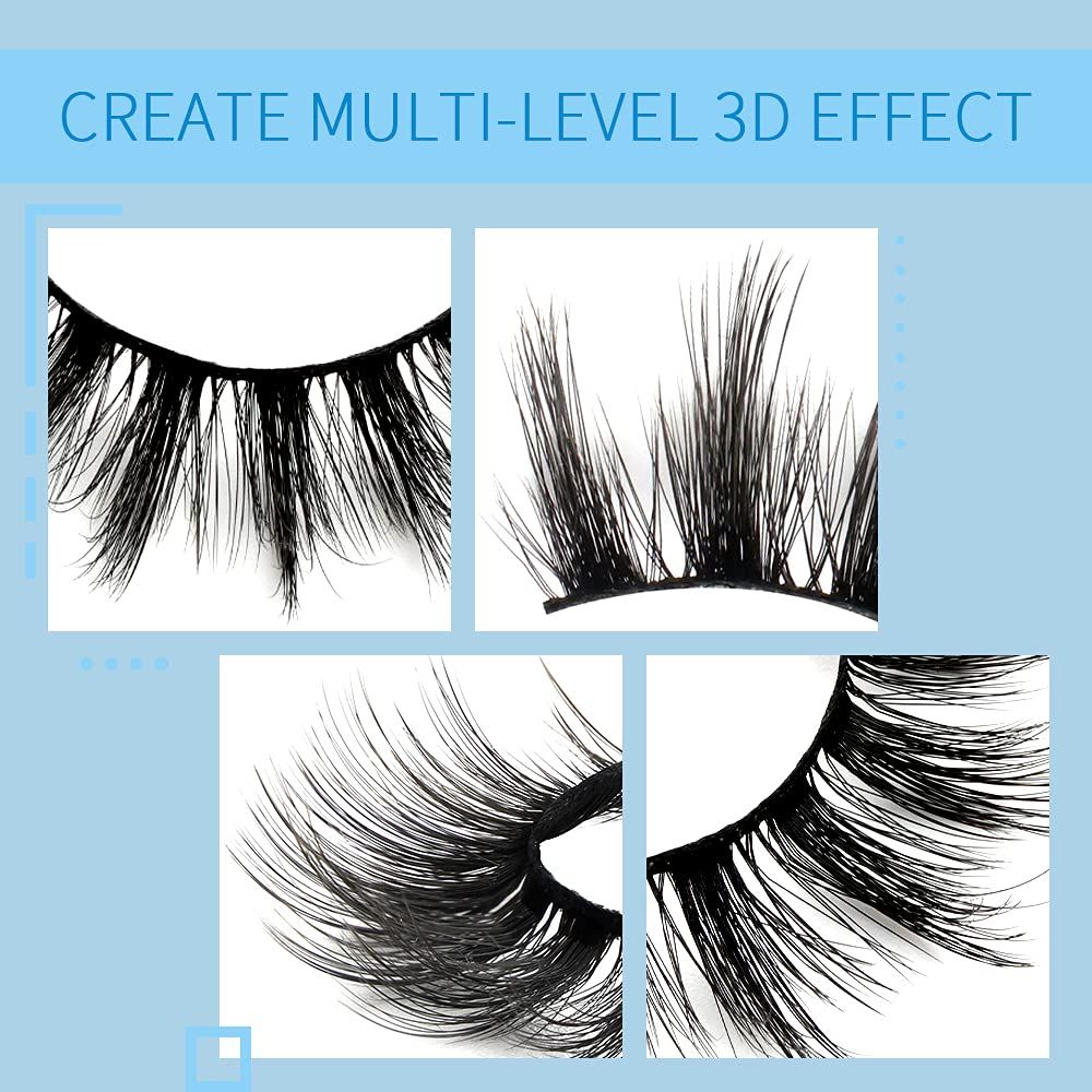 3D Faise Eyelashes 5 Pairs Pack 18mm