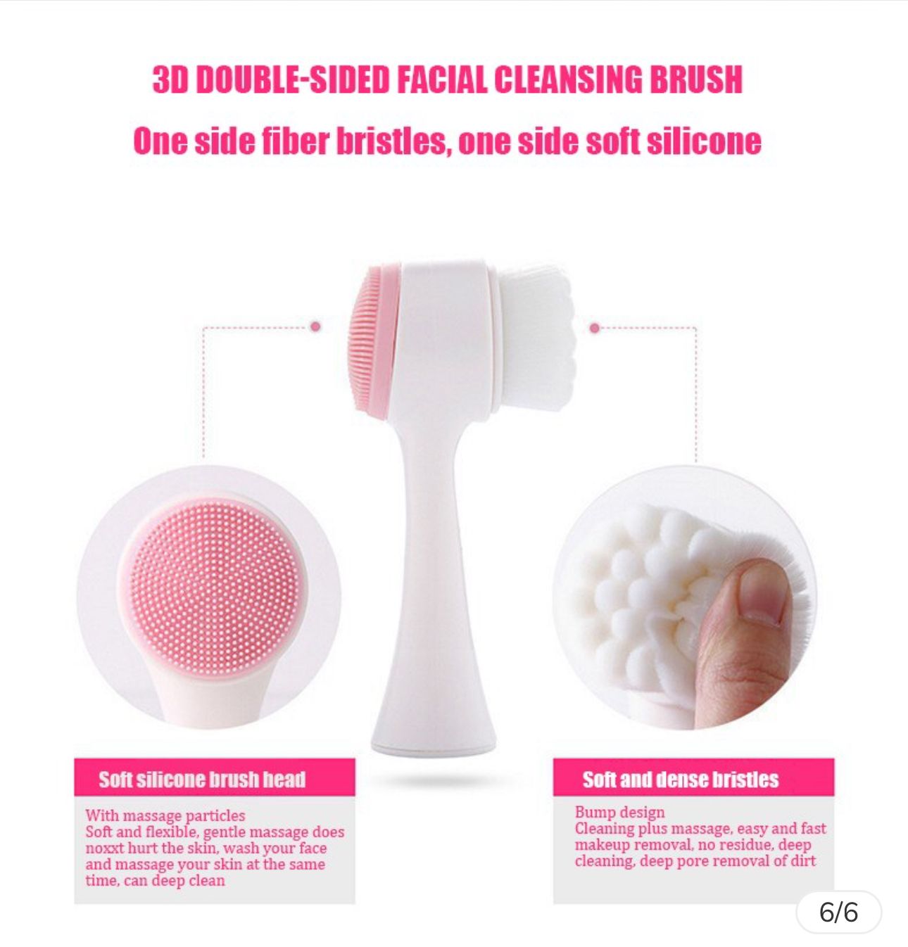 Double Sided Facial Cleansing Brush Silicone Face Skin Care Tool Massage Beauty