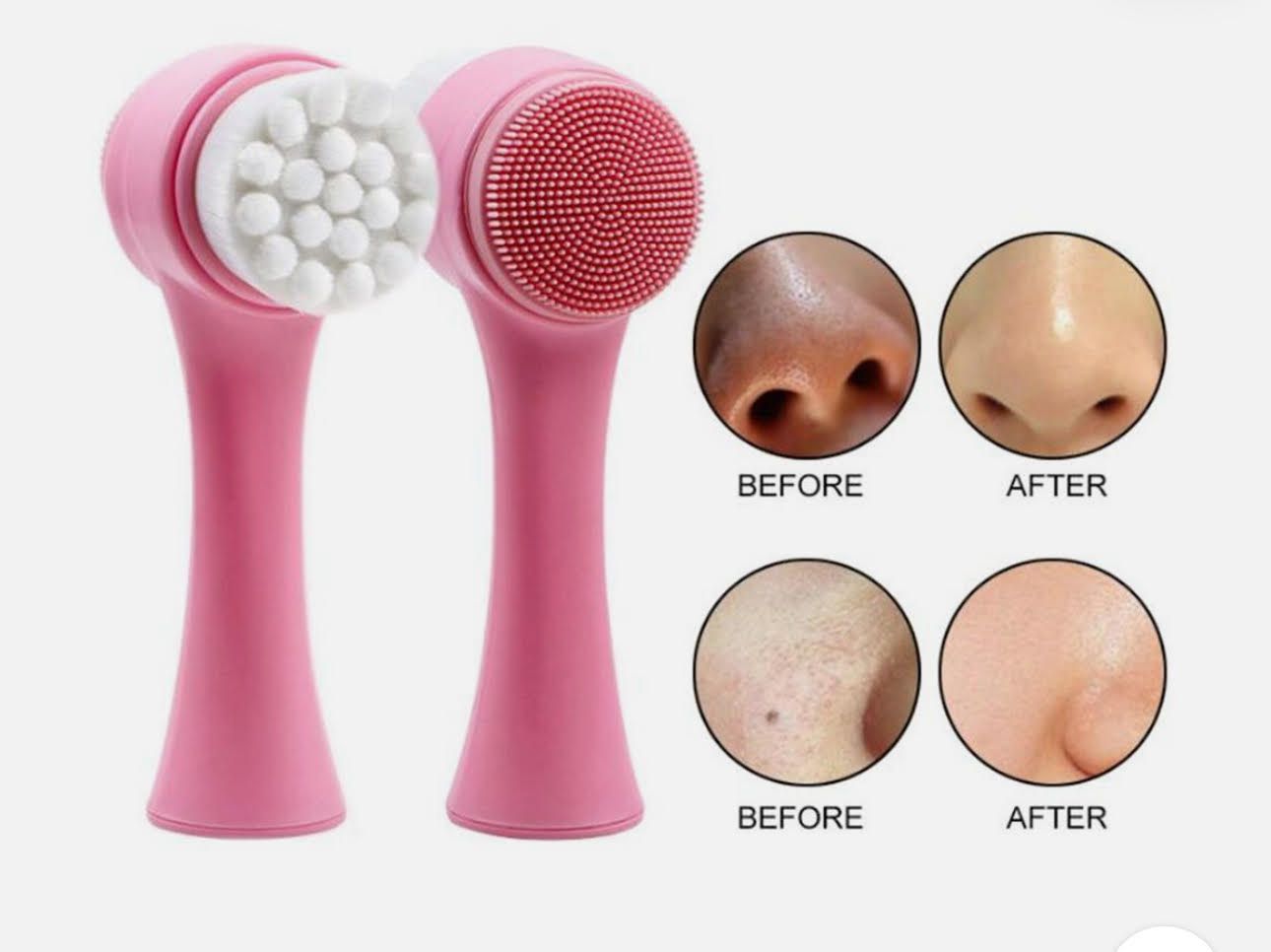 Double Sided Facial Cleansing Brush Silicone Face Skin Care Tool Massage Beauty
