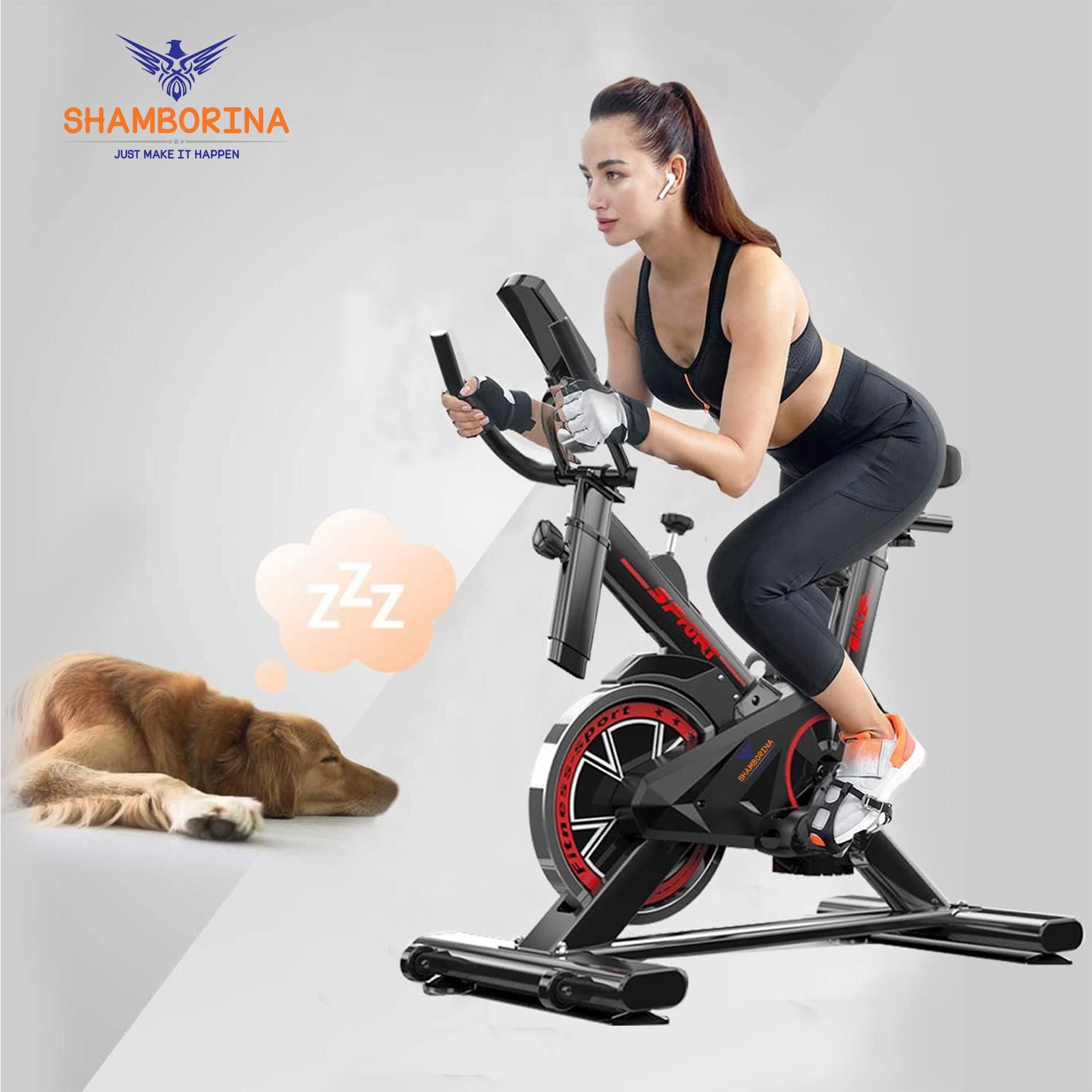 Shamborina Fitness Exercise Bike/Spin Bike For Home Cardio And Strength Training Workouts With Height Adjustable, Exercise Bike