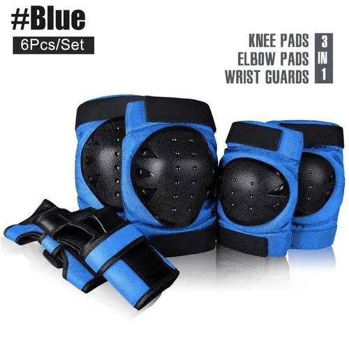 Kids Knee Pads Elbow Pads Wrist Guards for Toddler 3-8 Years 3 in 1 Protective Gear Sets for Bike Skateboard Rollerblading Cycling Scooter Skating(Blue/Black)