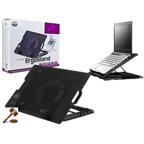 Adjustable Laptop Cooling Pad with Fan – Black