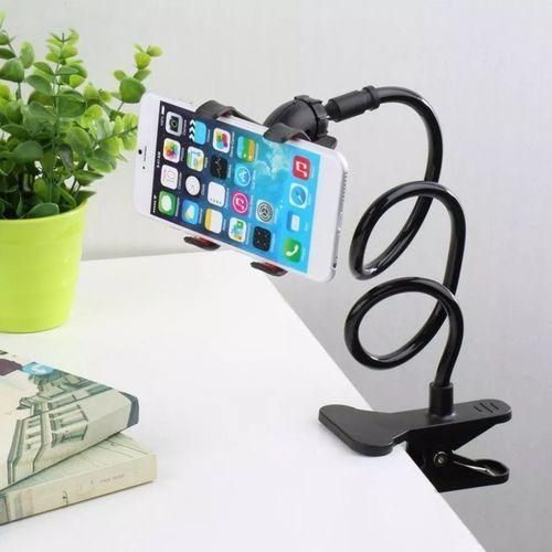 Universal Flexible 360 Rotation Clip Mobile Phone Flexible Long Arm Lazy Bed Desktop Clamp Bracket Cell Phone Holder - Black