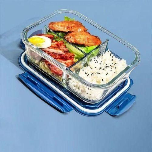 3-Grid Microwave(Safe Partioned Glass) Lunch Box