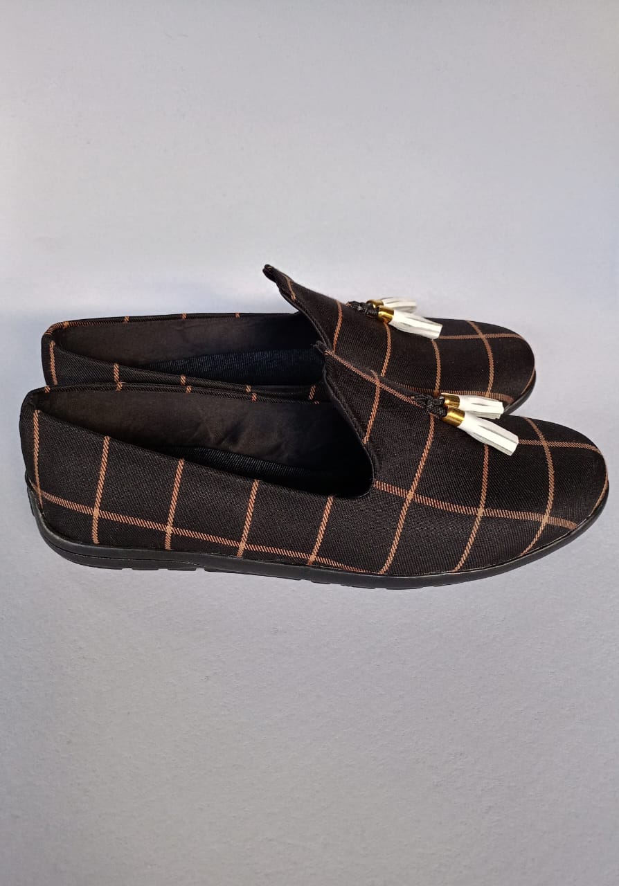 Mens New Arrival Casual Brown Stripped Classic Loafers,Comfortable ,Durable and Long Lasting Flat Slip On Loafers,Suitable For Both Formal and Casual Wear, For Weddings, Family Gatherings.