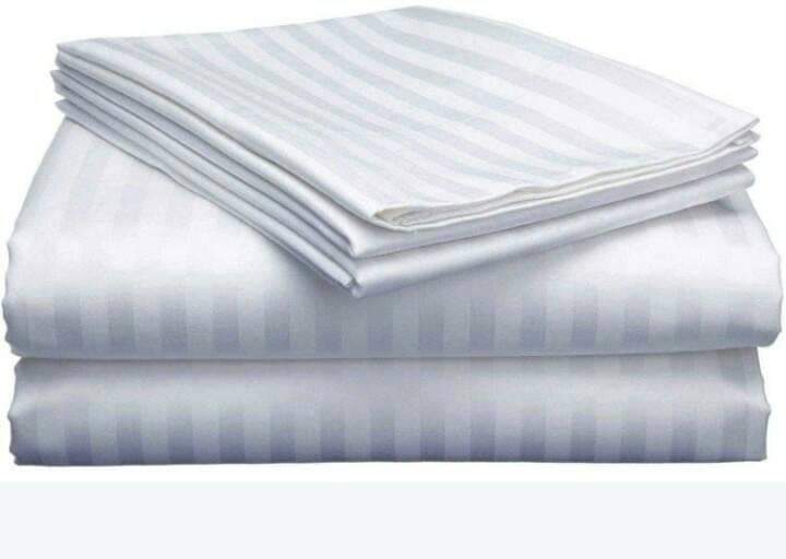 7*8ft High Quality Luxurious 6 PCs Silk Satin Bedsheet Set (4 PILLOWCASES, 2 BEDSHEETS SET).-Super Soft,Comfortable and big in size(King Size Beds)