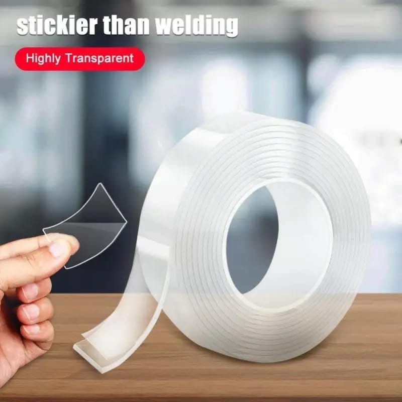 Magic Transparent Washable Magic Nano Tape Reusable Double-Sided Tape Adhesive Removable Glue Waterproof Wall Sticker Nano tape with box .(The Ultimate Reusable Solution for Mounting, Organizing,