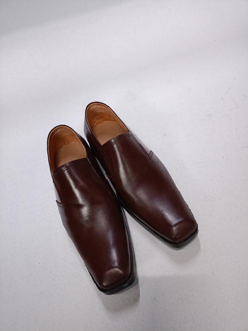 Men's/boys Children Official Dark Brown Pure Leather Sharp Shooter Slip On shoes Without Laces,Good for Wedding Gatherings,Parties to look Smart and Classy Boys