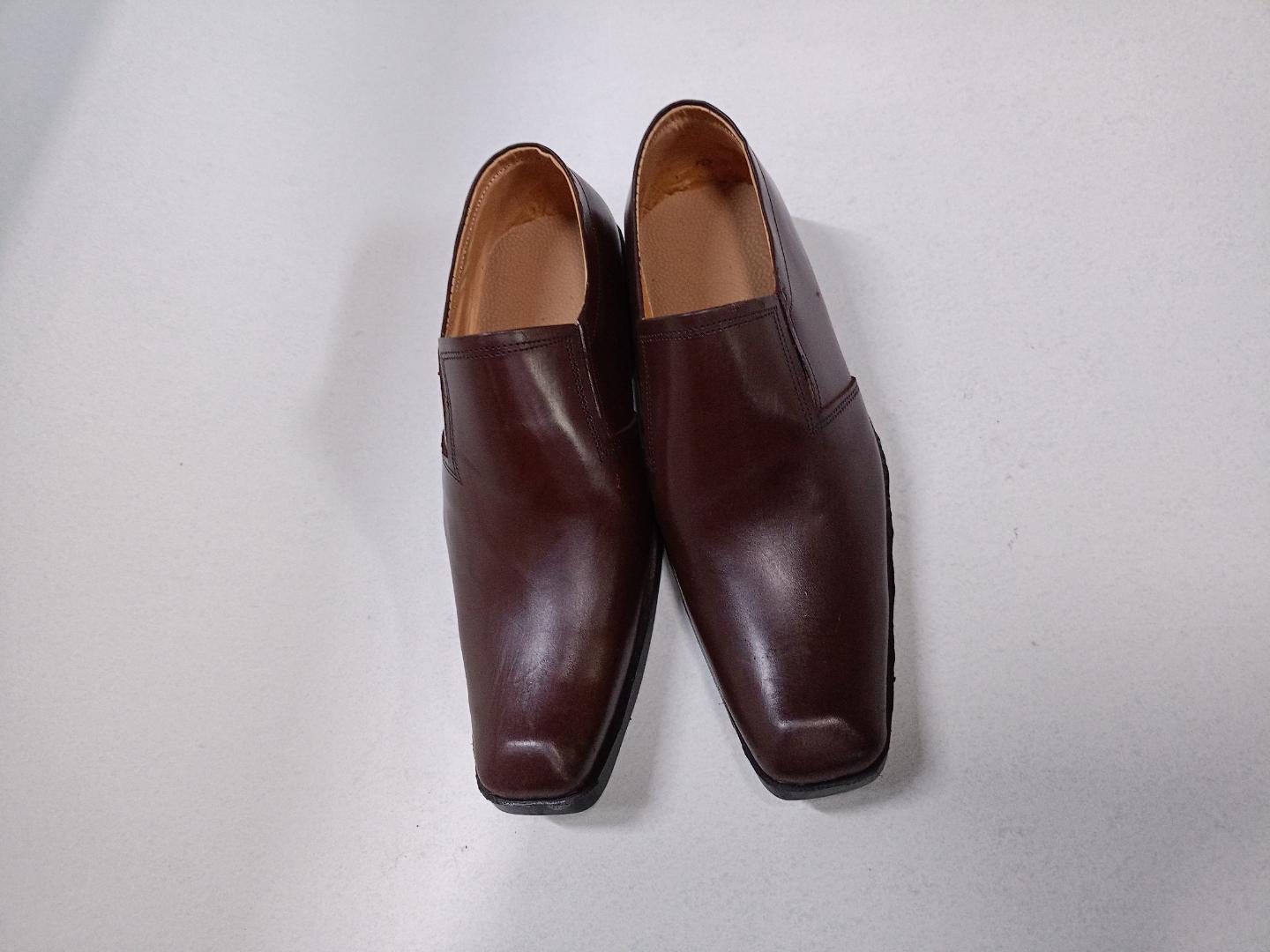 Men's/boys Children Official Dark Brown Pure Leather Sharp Shooter Slip On shoes Without Laces,Good for Wedding Gatherings,Parties to look Smart and Classy Boys