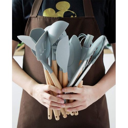 Silicone Heat Resistant Cooking Spoon Set 12pcs