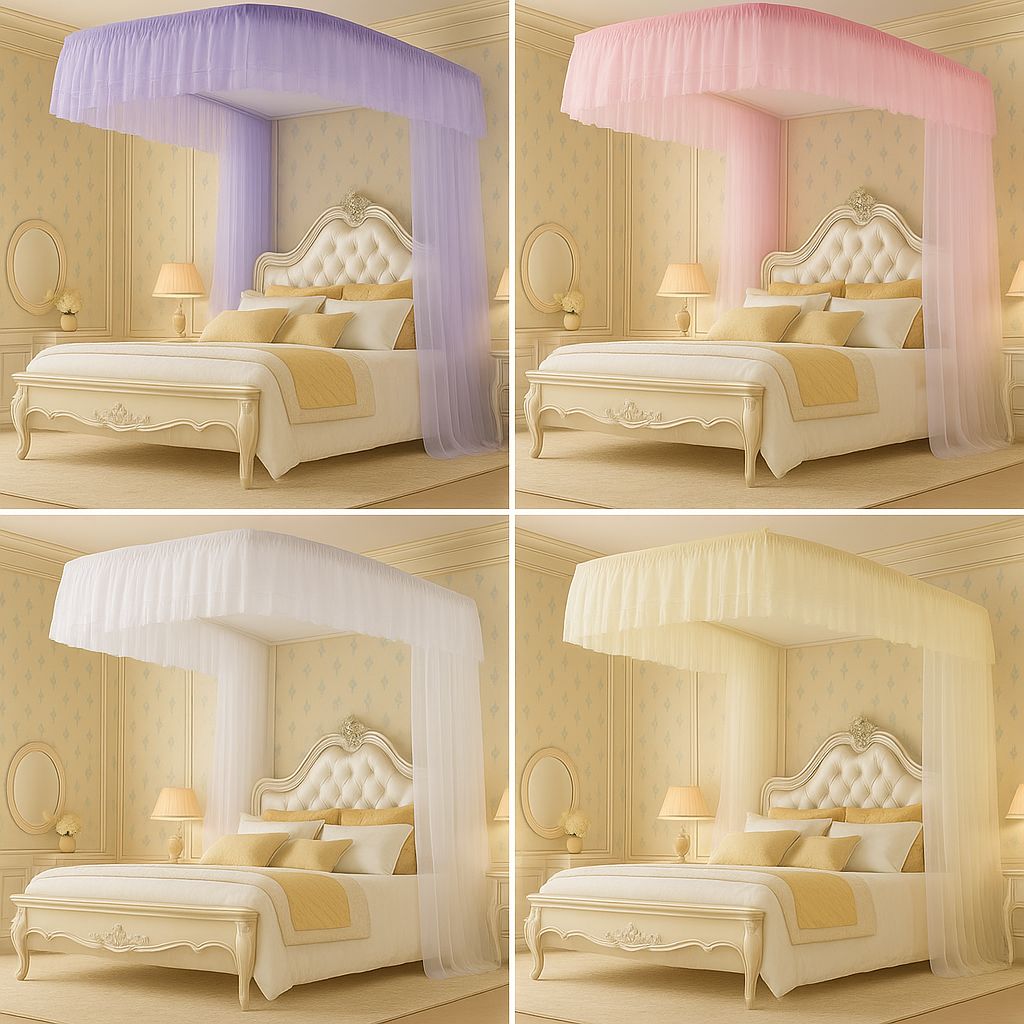 Luxury 2-stand Mosquito Net – Elegant & Protective Canopy Design 🦟✨Premium Decorative Mosquito Net – Stylish 2-Post Canopy🛏️💫