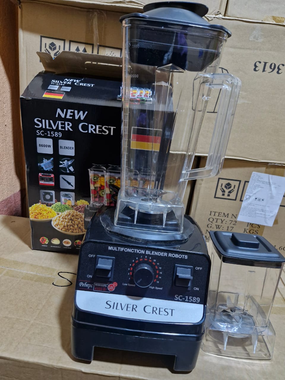 Silver crest commercial blender 4500w. featuring a powerful motor and versatile functionality. This all-in-one blender and food processor is designed to handle a variety of kitchen tasks with ease