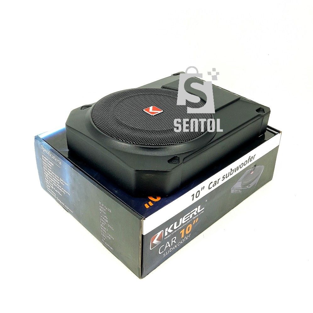 KUERL KP10APR 10 inch 800W Amplified Under Seat Enclosed Car Subwoofer