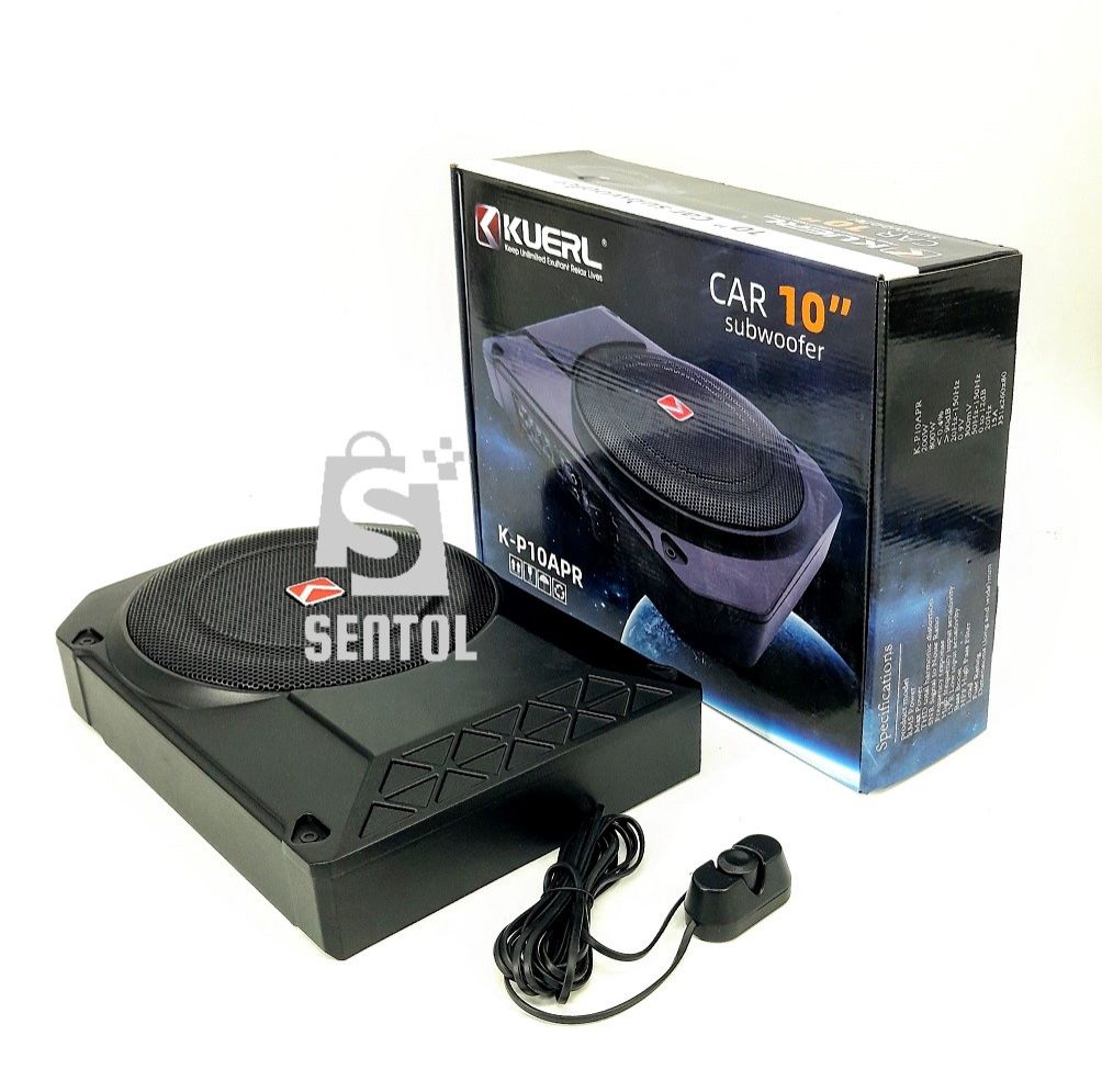 KUERL KP10APR 10 inch 800W Amplified Under Seat Enclosed Car Subwoofer