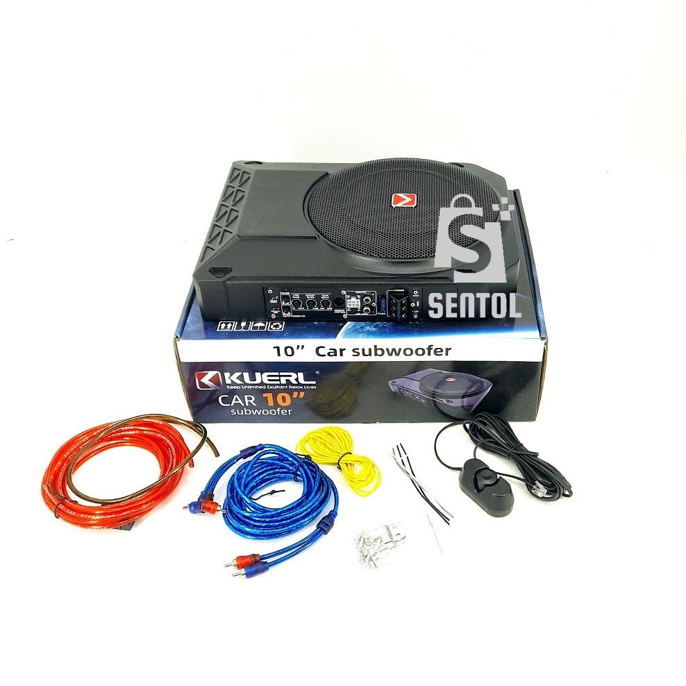 KUERL KP10APR 10 inch 800W Amplified Under Seat Enclosed Car Subwoofer
