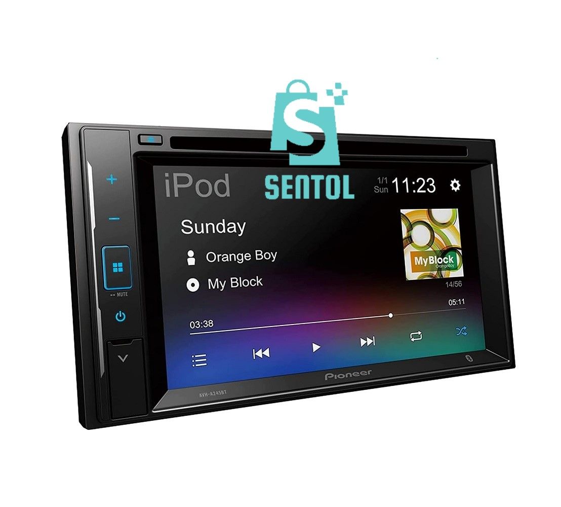 Pioneer DMH-A245BT 2-DIN Car Digital Media AV Receiver with Bluetooth, iPhone, USB, Aux-in