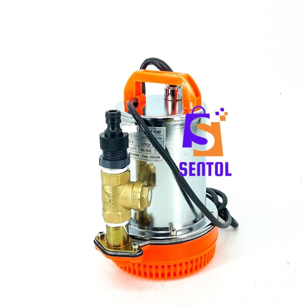 DC12-200 12V Submersible Solar Pump 15M 200W with Valve