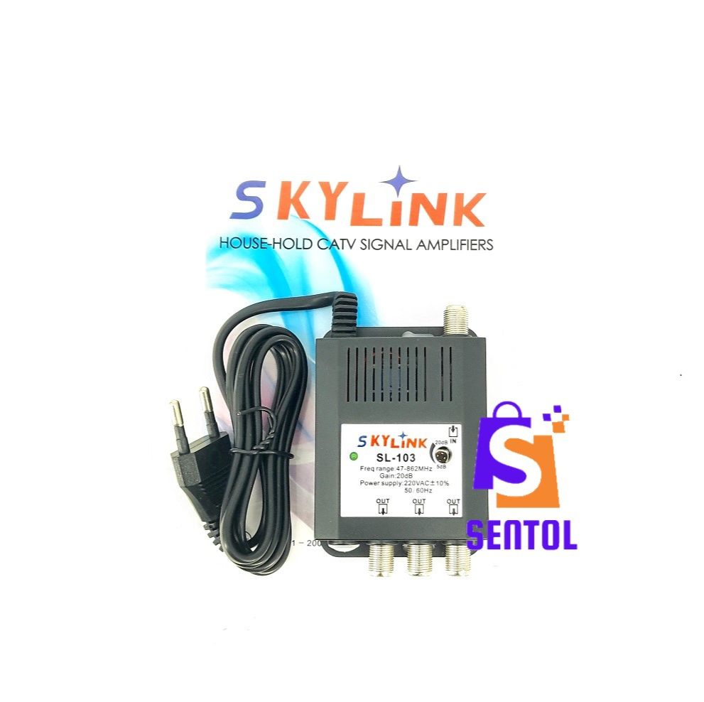 3 Way 20dB CATV TV Antenna Signal Amplifier Booster Splitter