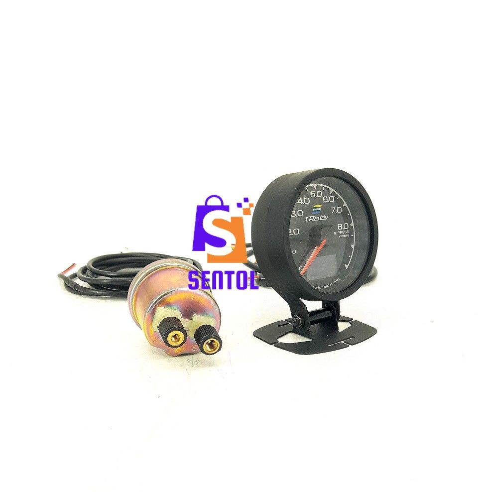 GREDDY Oil Pressure Gauge Set with Colored LED 0-800kPa