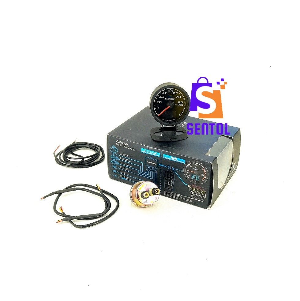 GREDDY Oil Pressure Gauge Set with Colored LED 0-800kPa