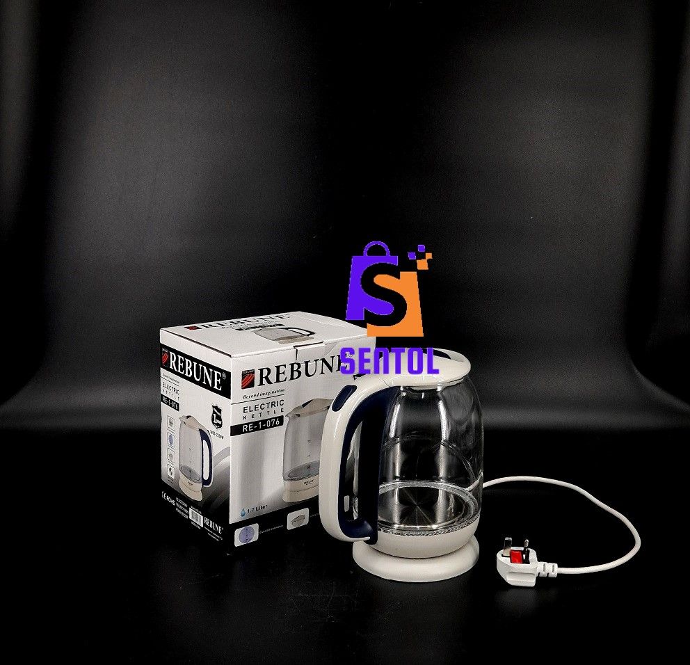 Rebune 1.7L Electric Kettle with LED Illuminated Glass Body