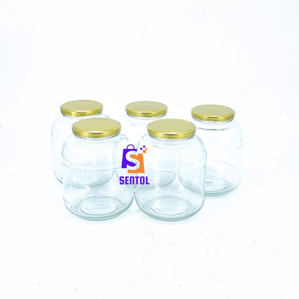 5PCS 1500ml Glass Jars Mason Jars with Pop Lids 160mm x 125mm
