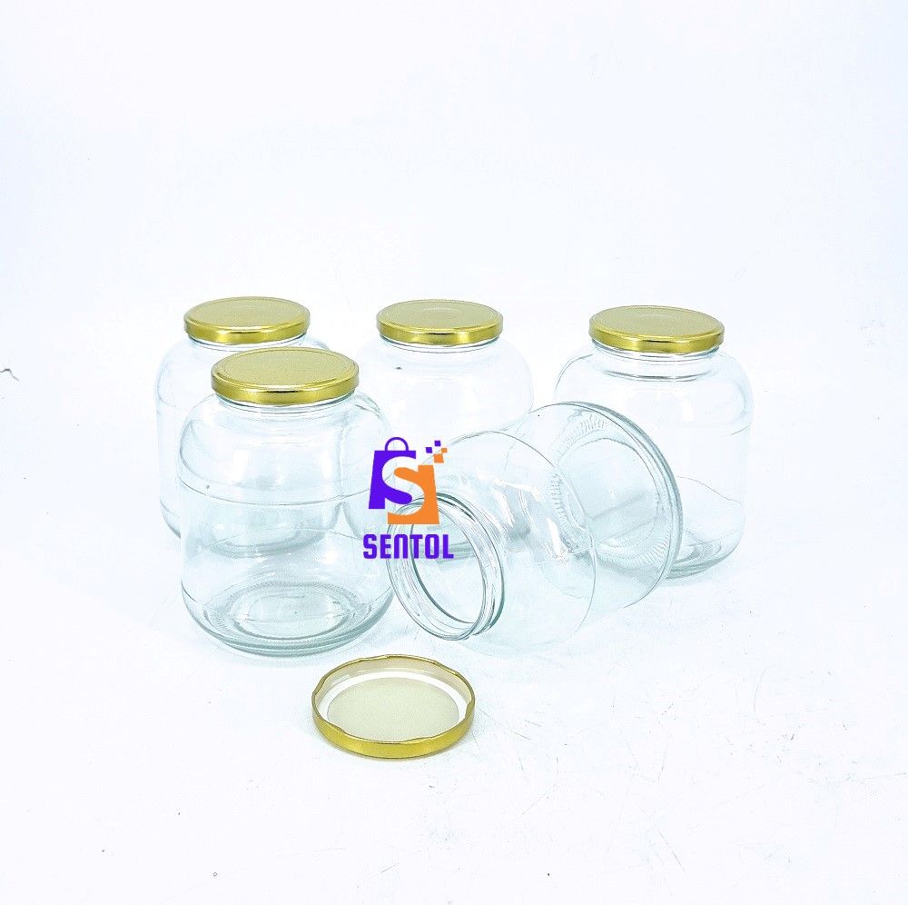 5PCS 1500ml Glass Jars Mason Jars with Pop Lids 160mm x 125mm