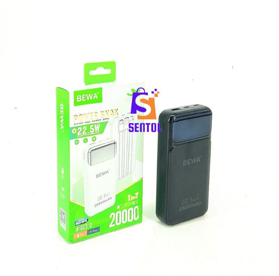 20000mAh Fast Charging 22.5W Power Bank with Cables