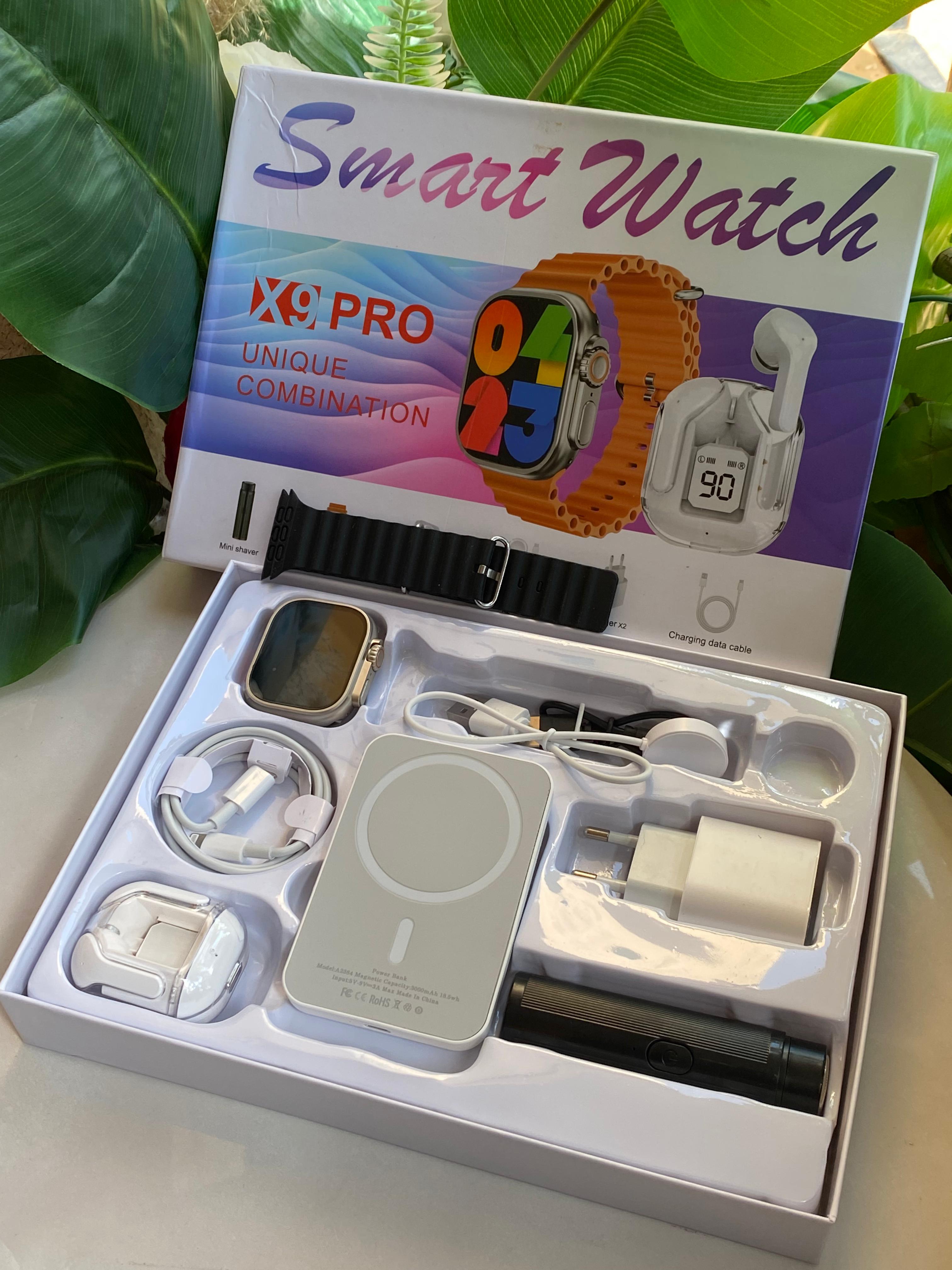 🔥🔥NEW IN 🔥🔥



*X9 PRO SMART WATCH WITH POWER BANK,AIRPODS & SHAVE SMOOTHER *



❇️Smart watch

❇️Power Bank

❇️Airpods/Earbuds

❇️Shave smoother

❇️Chargers



Features:

▪️Sports Functions: walk