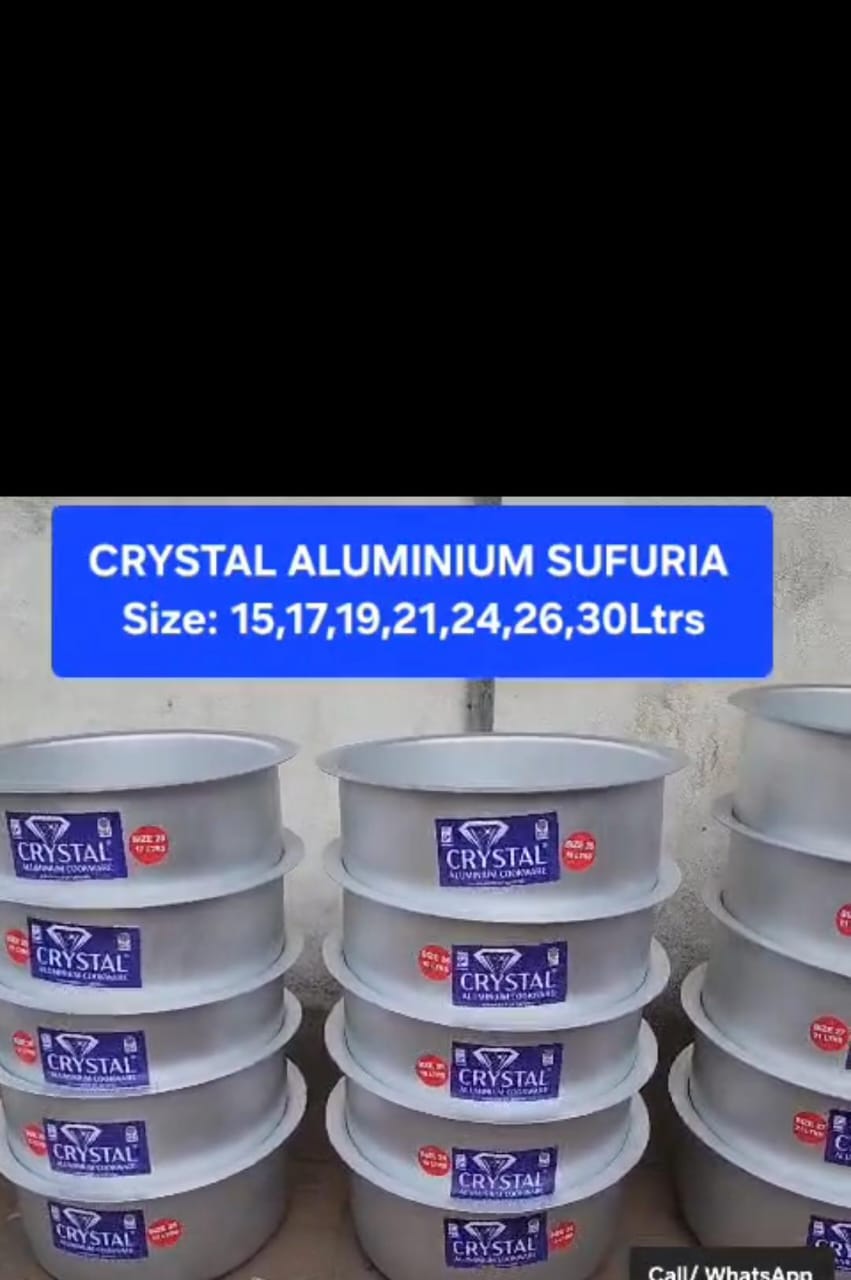 CRYSTAL ALUMINIUM EXTRA-HEAVY SUFURIA – MADE IN KENYA
Introducing the Crystal Aluminium Extra-Heavy Sufuria, proudly Made in Kenya and built to handle all your cooking needs — from everyday home meals