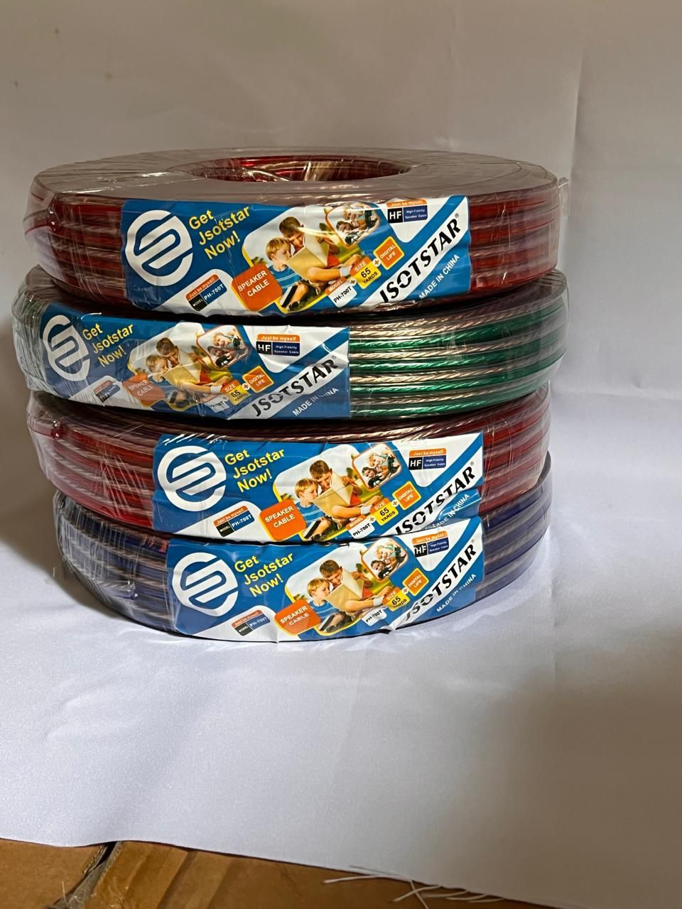 Jsotstar speaker cables. 
Used for connecting audio speakers to A/V receivers or amplifiers.
Designed to deliver high-quality, distortion-free signals.