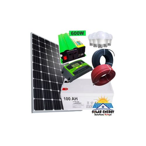 Solarmax Fullkit 180w Solar Panel + 100AH Battery + 600w Inverter + 10 Amp Controller + 4 Bulbs+ Free 10M Cables
