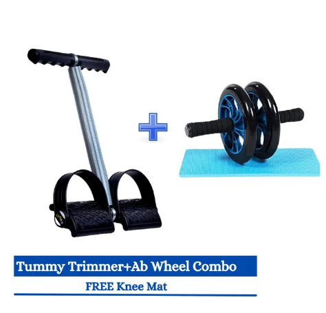 AB Wheel Double Wheel Abs Roller + Tummy Trimmer + FREE Knee Mat roller fast delivery slim waist