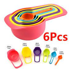 Vibrant Nesting Measuring Cups & Spoons Set – Space-Saving 6-Piece Kitchen Essentials for Accurate Baking and Cooking