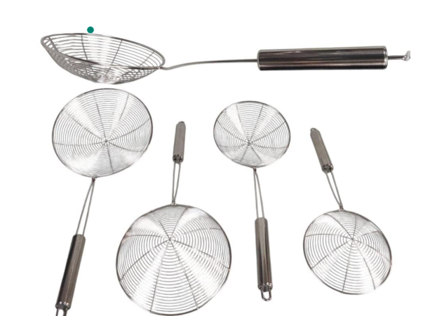 Oval Skimmer Stainless Steel Filter Mesh Oil Pot Food Filter Cookware Colander Fried Filter Kitchen Strainer Baking Cooking Tool