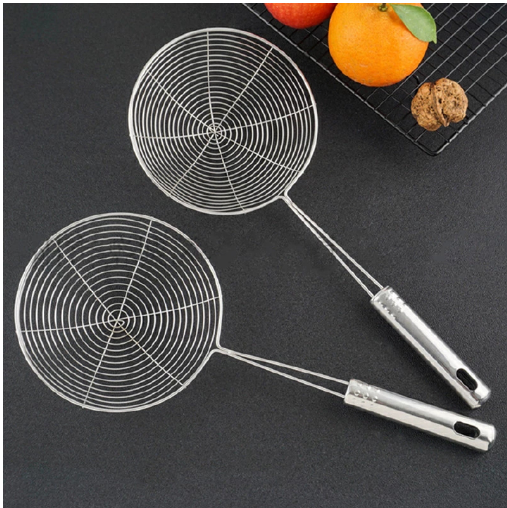 Oval Skimmer Stainless Steel Filter Mesh Oil Pot Food Filter Cookware Colander Fried Filter Kitchen Strainer Baking Cooking Tool
