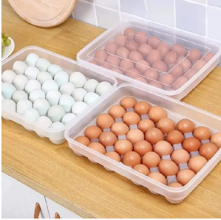 34-Egg Tray Storage Container - BPA-Free, Stackable, Clear Plastic Egg Holder with Lid for Fridge, Kitchen, and Camping Designed for maximum convenience, BPA-free plastic, Ensuring Food Safety.