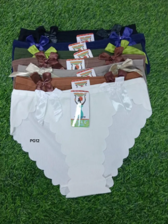 6PCS Lace Women Panties Underwear Sexy Mid Waist Lace Ruffle Briefs Solid Breathable Intimates Lingerie Underwear Women No show Panties