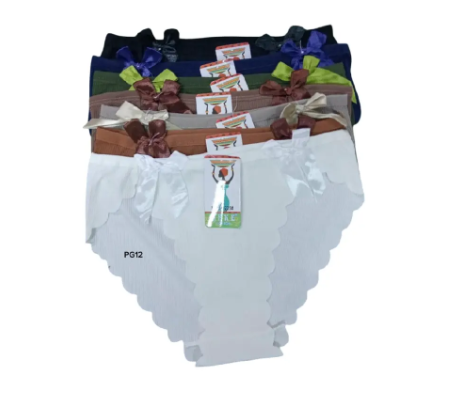 6PCS Lace Women Panties Underwear Sexy Mid Waist Lace Ruffle Briefs Solid Breathable Intimates Lingerie Underwear Women No show Panties